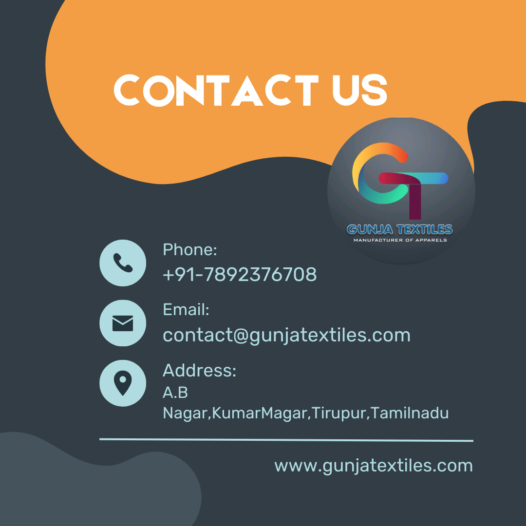 Contact Us page of gunja textiles