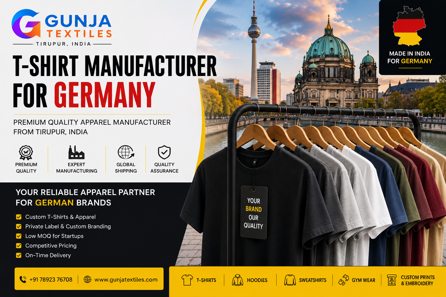 T Shirt Manufacturer for Germany - Gunja Textiles