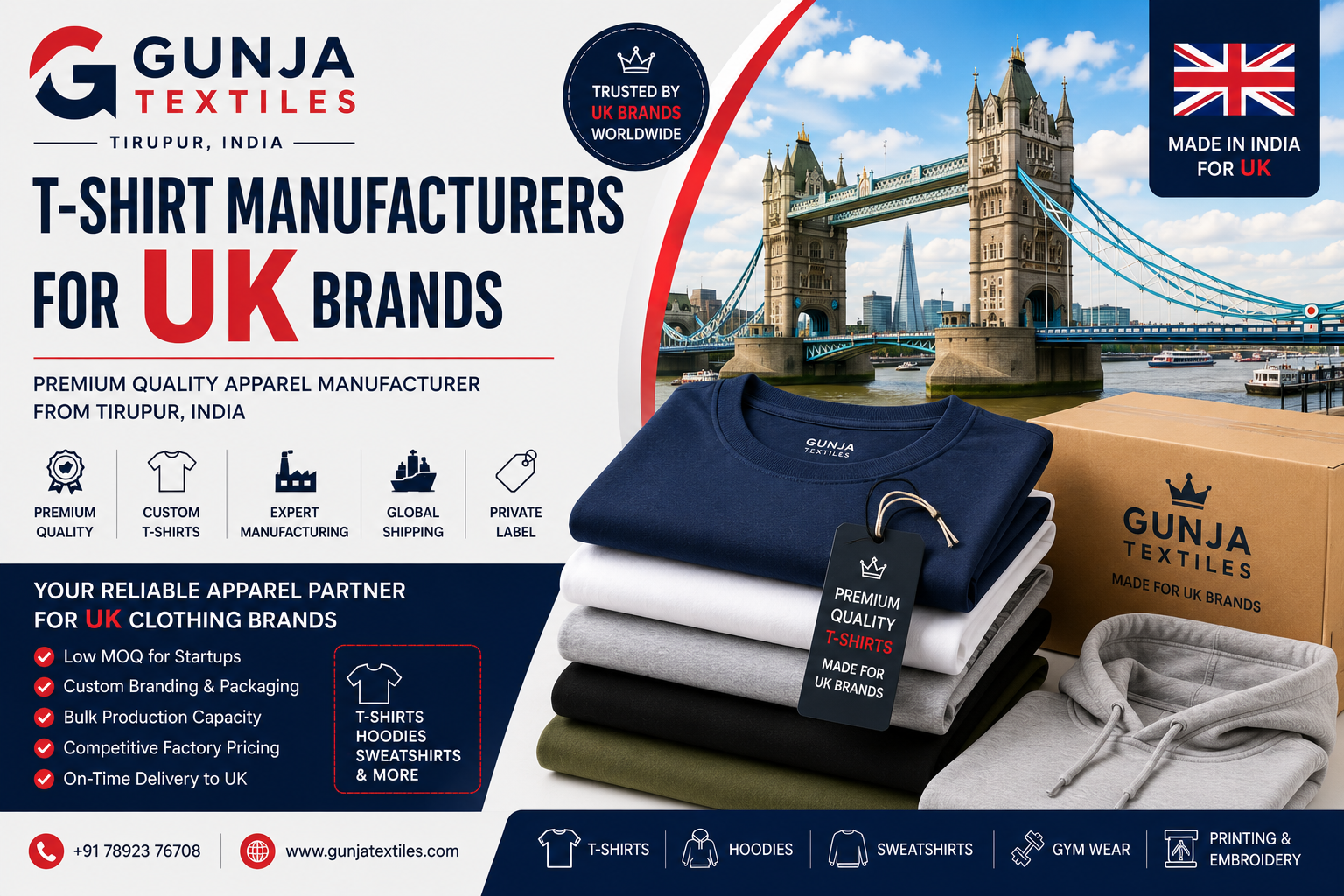 T-shirt Manufacturers UK - Gunja Textiles